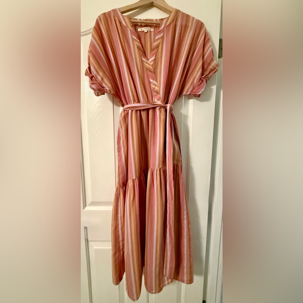 Xirena Striped Pink, Lavender and Terracotta Dress